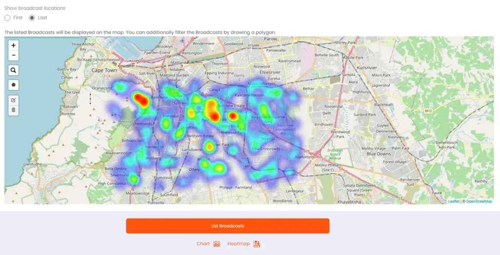 broadcasts heat map report