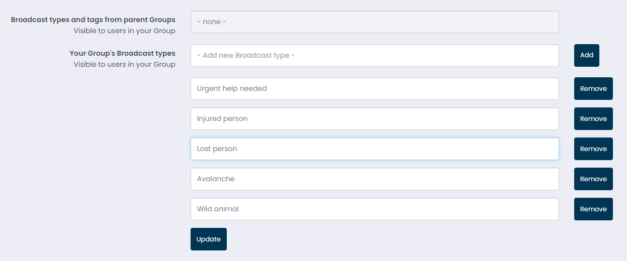 Customizable Incidents Types and Tags