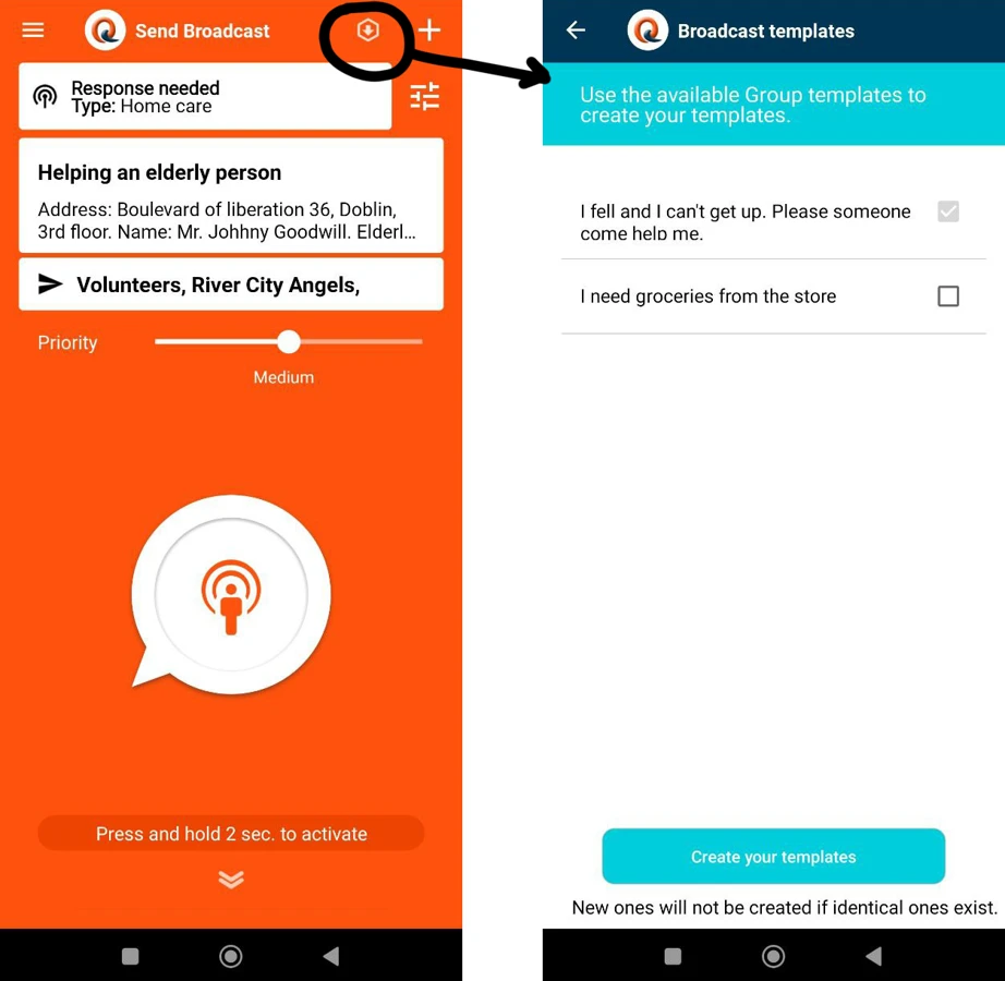 qdrome mobile app new broadcast templates features